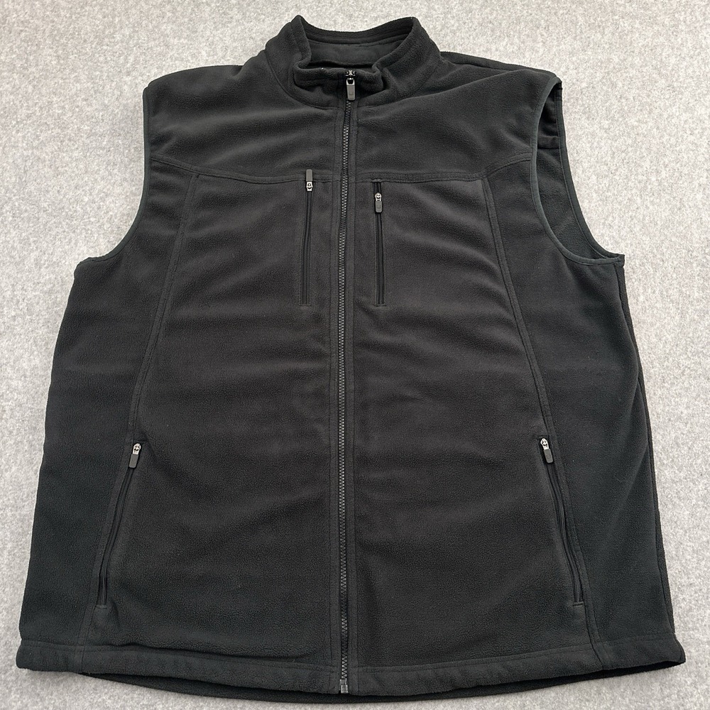 SCOTTeVest Fireside Fleece Vest Men's XXL Dark Gray Full Zip Heavyweight Hiking
